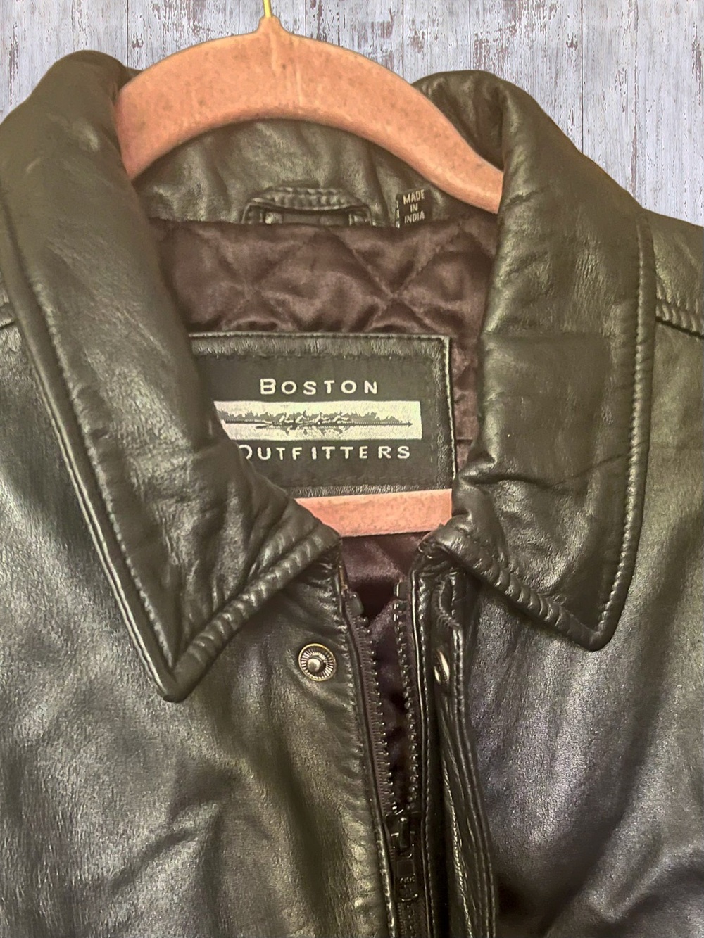 Boston Outfitters Black Leather Bomber Jacket XXL - Picture 12 of 14